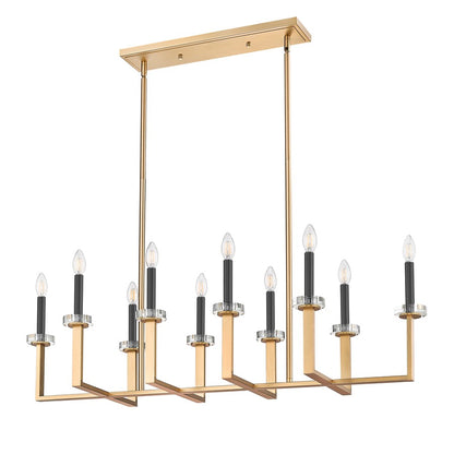 Z-Lite Gaultier 10 Light Linear Chandelier, Mordern Gold