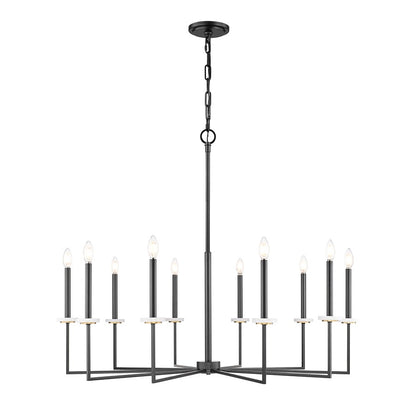 Z-Lite Gaultier 10 Light Chandelier, Matte Black/Mordern Gold - 6100-10MB