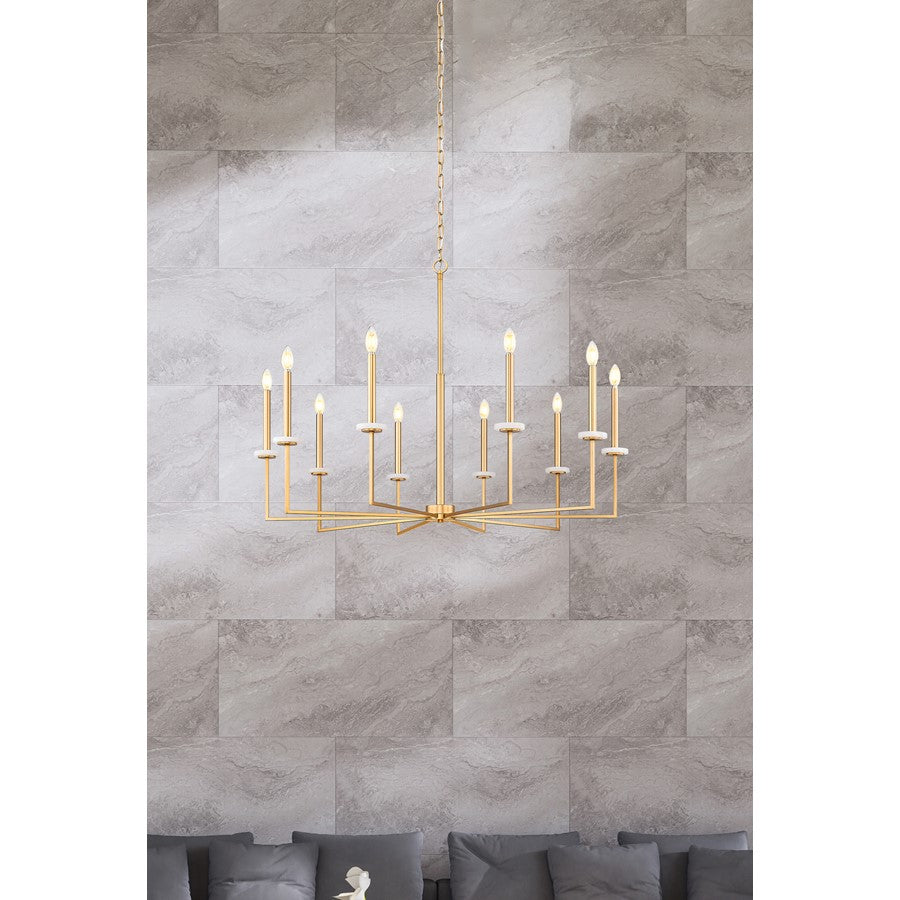 Z-Lite Gaultier 10 Light Chandelier, Mordern Gold