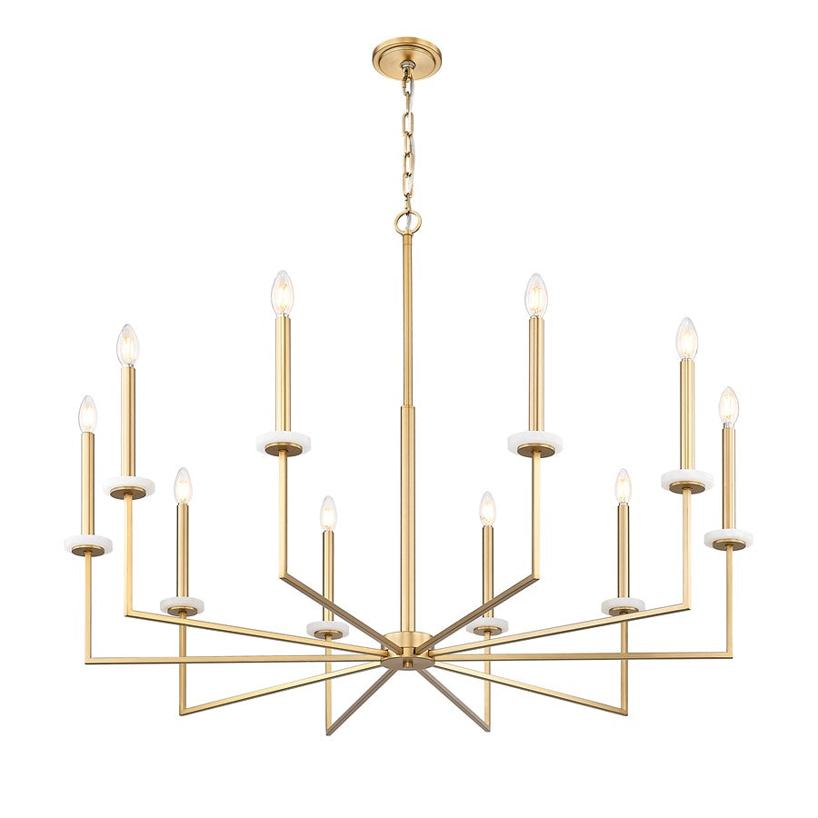 Z-Lite Gaultier 10 Light Chandelier, Mordern Gold