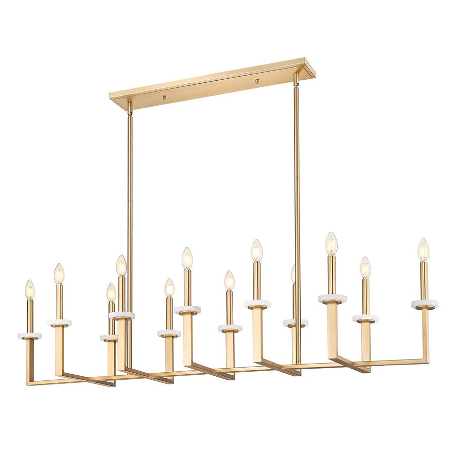 Z-Lite Gaultier 12 Light Linear Chandelier, Mordern Gold - 6100-12L-MGLD