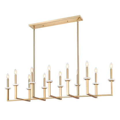 Z-Lite Gaultier 12 Light Linear Chandelier, Mordern Gold - 6100-12L-MGLD