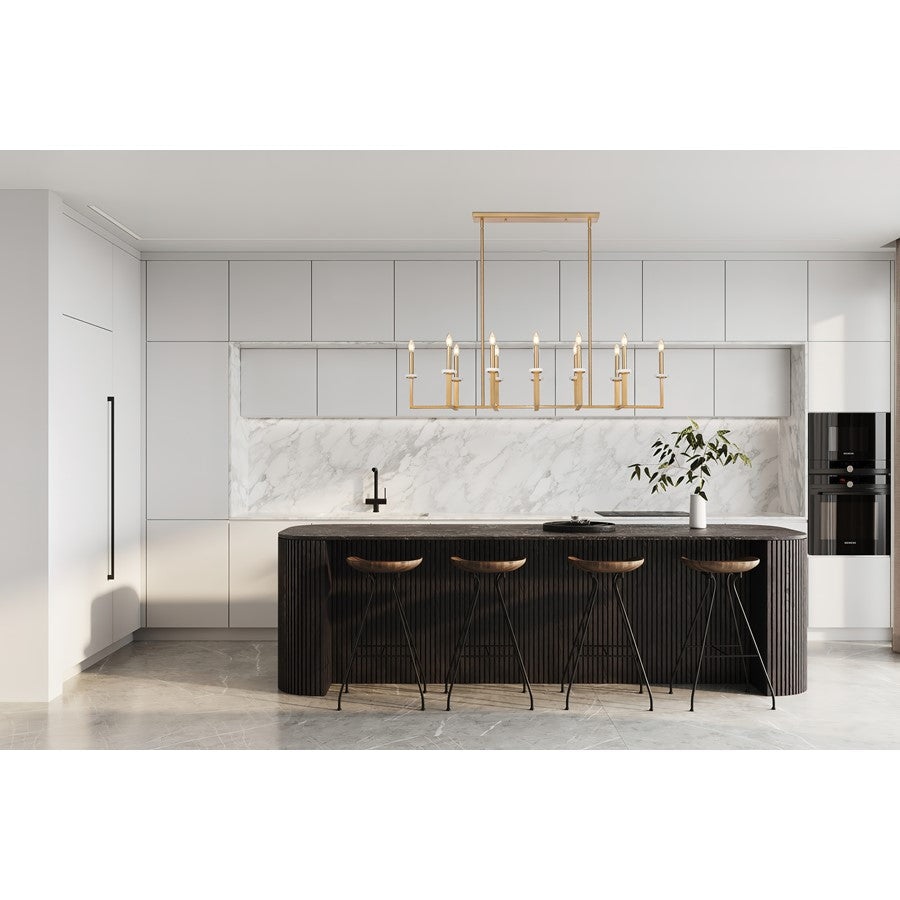 Z-Lite Gaultier 12 Light Linear Chandelier, Mordern Gold