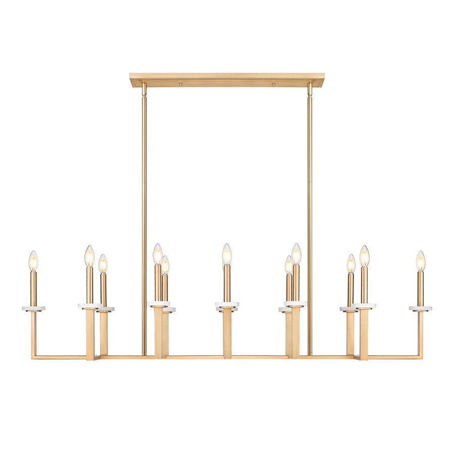 Z-Lite Gaultier 12 Light Linear Chandelier, Mordern Gold