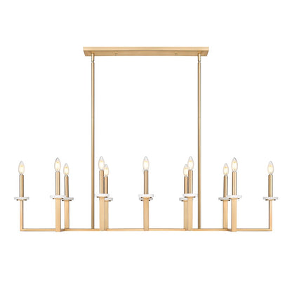 Z-Lite Gaultier 12 Light Linear Chandelier, Mordern Gold