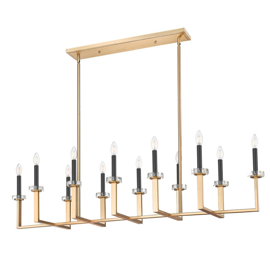 Z-Lite Gaultier 12 Light Linear Chandelier, Mordern Gold