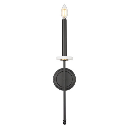 Z-Lite Gaultier 1 Light Wall Sconce, Matte Black/Mordern Gold