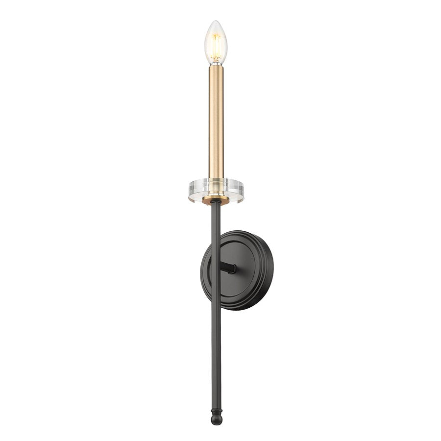 Z-Lite Gaultier 1 Light Wall Sconce, Matte Black/Mordern Gold