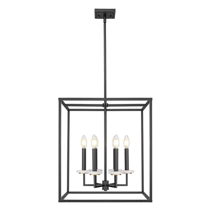 Z-Lite Gaultier 6 Light 22" Chandelier, Matte Black/Mordern Gold