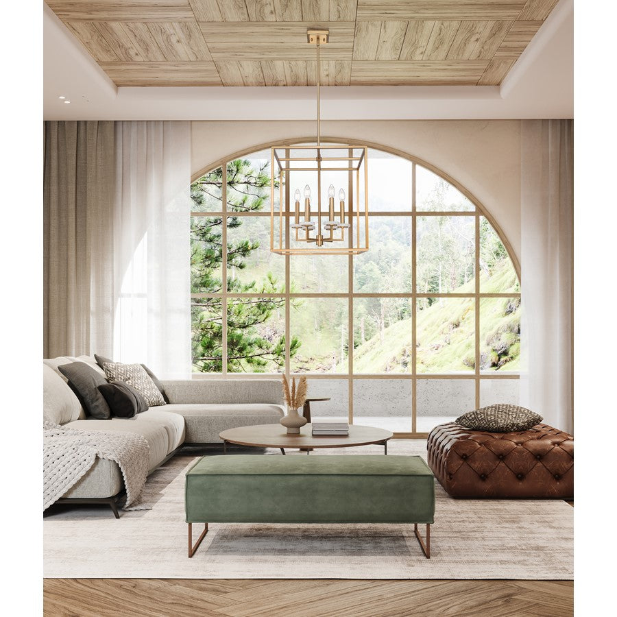 Z-Lite Gaultier 6 Light 22" Chandelier, Mordern Gold
