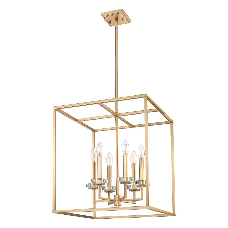 Z-Lite Gaultier 6 Light 22" Chandelier, Mordern Gold