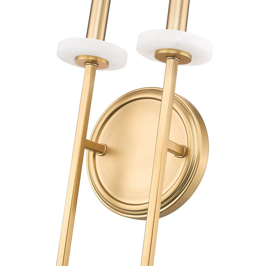 Z-Lite Gaultier 2 Light Wall Sconce, Mordern Gold