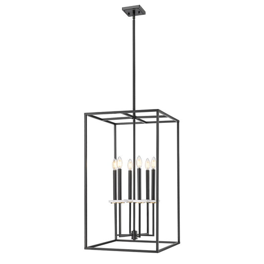 Z-Lite Gaultier 6 Light 33" Chandelier, Matte Black/Mordern Gold - 6100-32MB