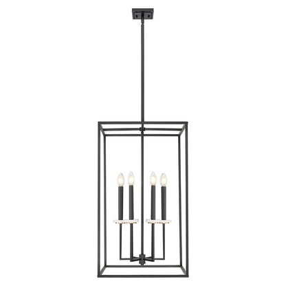 Z-Lite Gaultier 6 Light 33" Chandelier, Matte Black/Mordern Gold