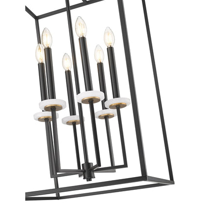 Z-Lite Gaultier 6 Light 33" Chandelier, Matte Black/Mordern Gold