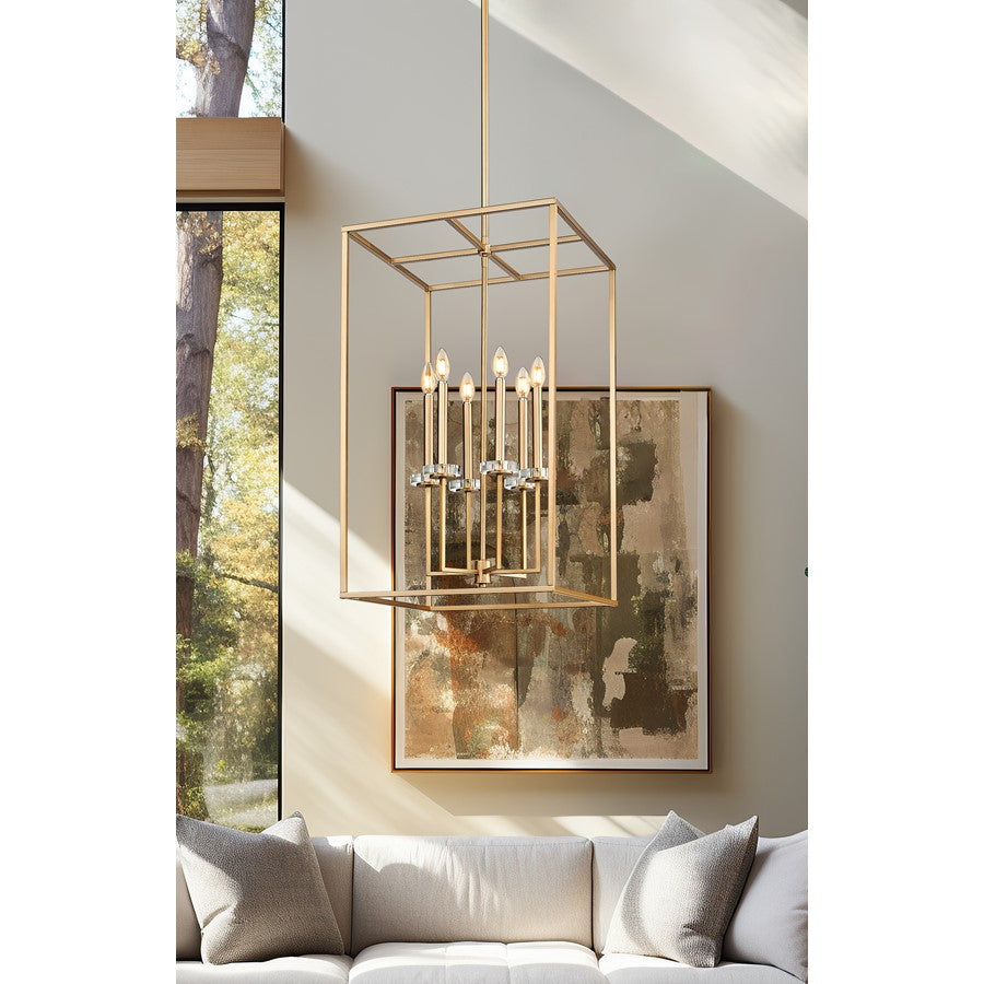 Z-Lite Gaultier 6 Light 33" Chandelier, Mordern Gold