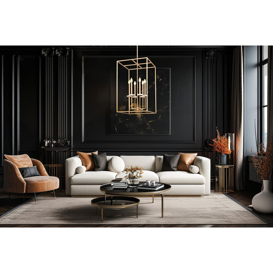 Z-Lite Gaultier 6 Light 33" Chandelier, Mordern Gold