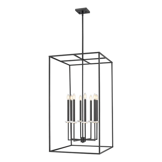 Z-Lite Gaultier 8 Light 45" Chandelier, Matte Black/Mordern Gold - 6100-44MB