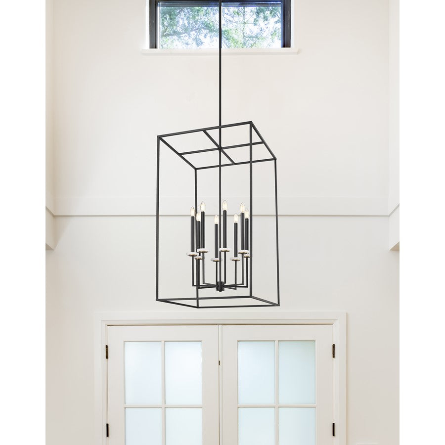 Z-Lite Gaultier 8 Light 45" Chandelier, Matte Black/Mordern Gold