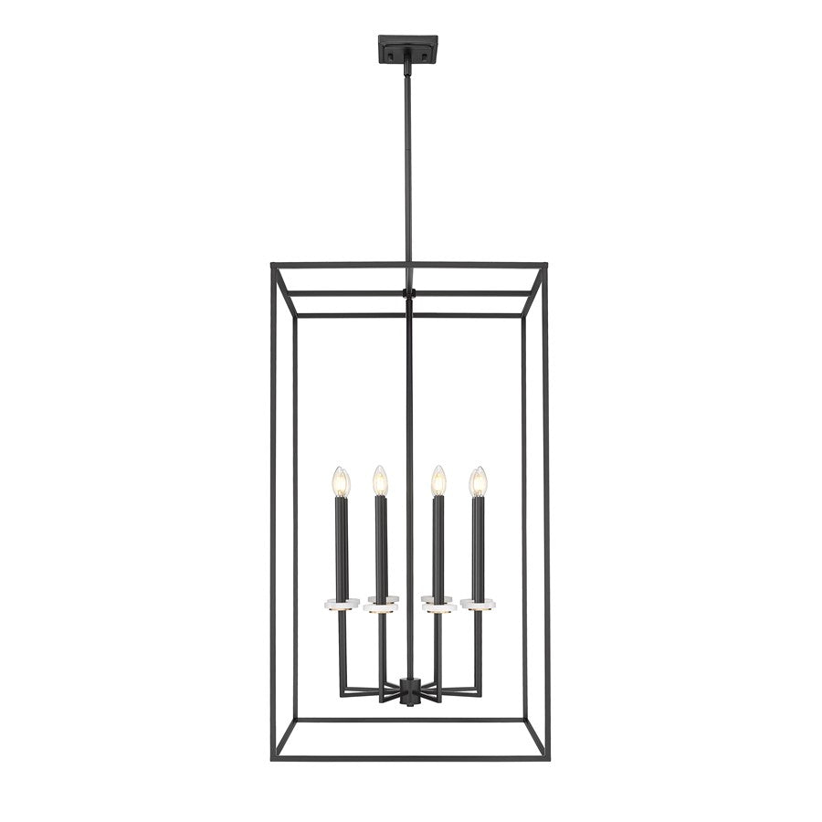 Z-Lite Gaultier 8 Light 45" Chandelier, Matte Black/Mordern Gold