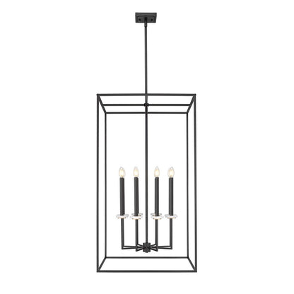 Z-Lite Gaultier 8 Light 45" Chandelier, Matte Black/Mordern Gold