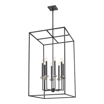 Z-Lite Gaultier 8 Light 45" Chandelier, Matte Black/Mordern Gold