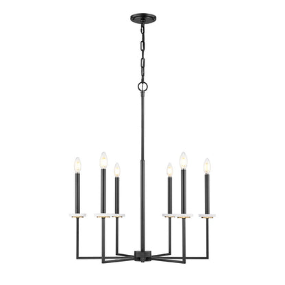 Z-Lite Gaultier 6 Light Chandelier, Matte Black/Mordern Gold - 6100-6MB