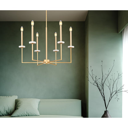 Z-Lite Gaultier 6 Light Chandelier, Mordern Gold