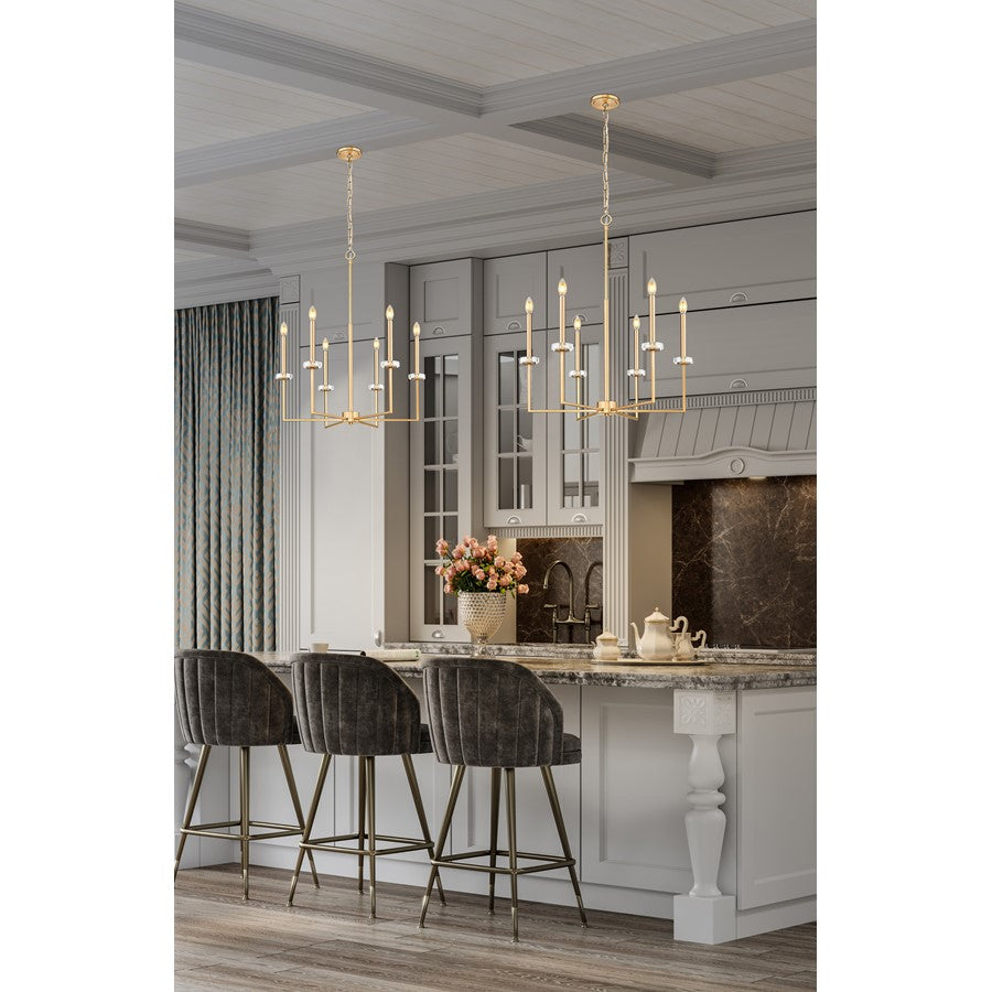 Z-Lite Gaultier 6 Light Chandelier, Mordern Gold