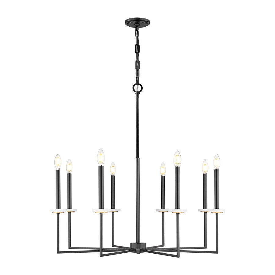Z-Lite Gaultier 8 Light Chandelier, Matte Black/Mordern Gold - 6100-8MB