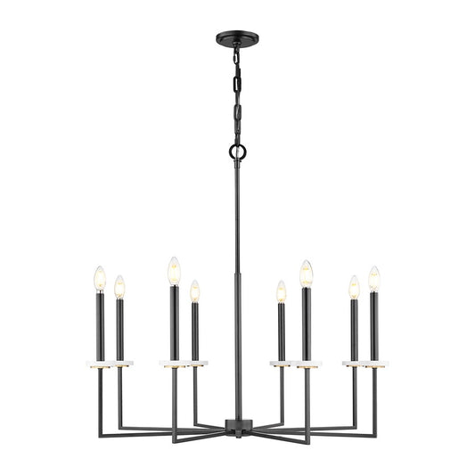 Z-Lite Gaultier 8 Light Chandelier, Matte Black/Mordern Gold - 6100-8MB