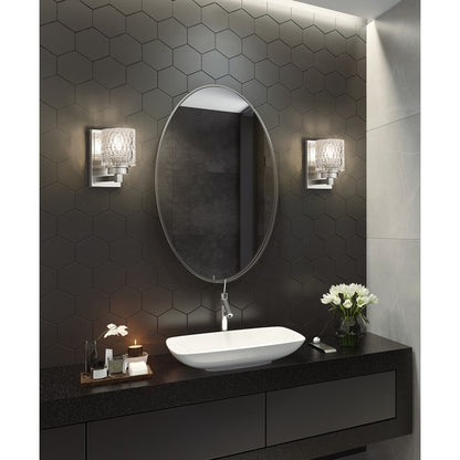 Z-Lite Jacqueline 1 Light Wall Sconce, Brushed Nickel/Clear Diamond