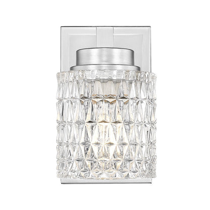 Z-Lite Jacqueline 1 Light Wall Sconce, Brushed Nickel/Clear Diamond