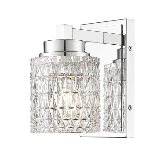 Z-Lite Jacqueline 1 Light Wall Sconce, Chrome /Clear Diamond - 6101-1S-CH