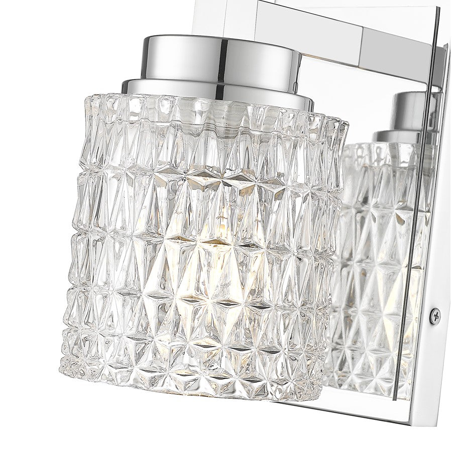 Z-Lite Jacqueline 1 Light Wall Sconce, Chrome /Clear Diamond