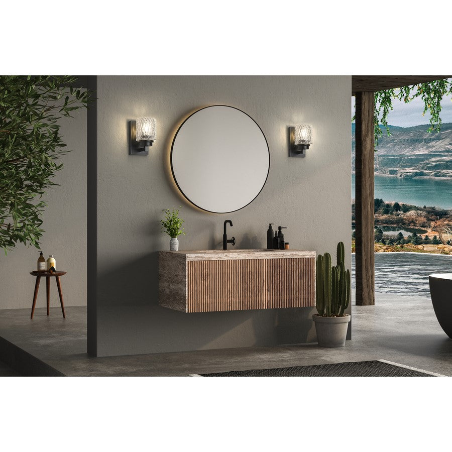 Z-Lite Jacqueline 1 Light Wall Sconce, Matte Black/Clear Diamond