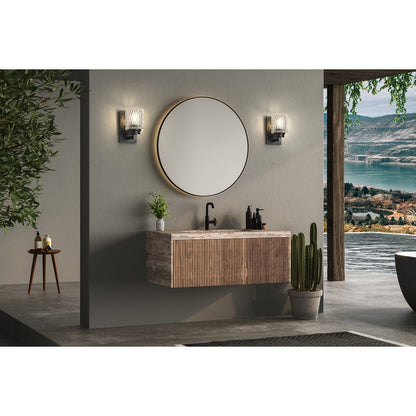 Z-Lite Jacqueline 1 Light Wall Sconce, Matte Black/Clear Diamond