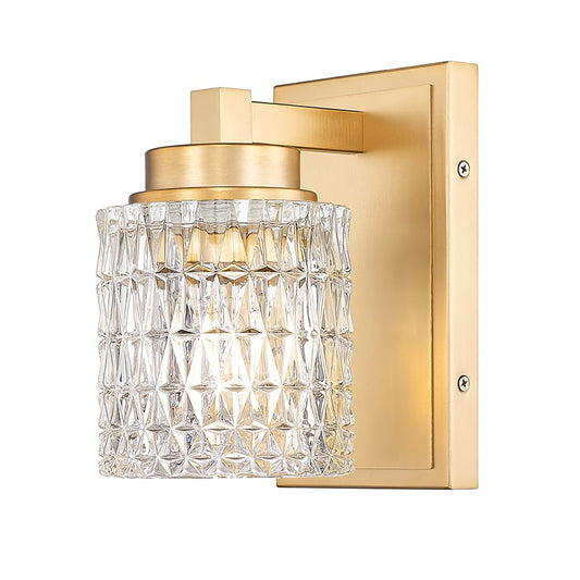 Z-Lite Jacqueline 1 Light Wall Sconce, Modern Gold/Clear Diamond - 6101-1S-MGLD