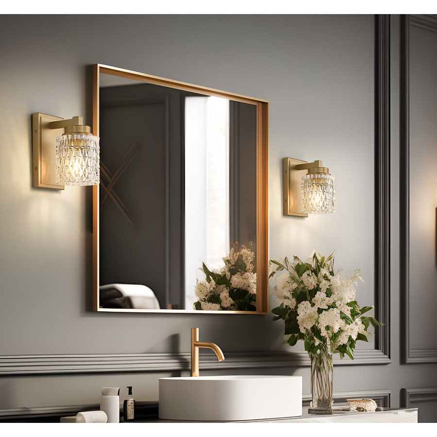 Z-Lite Jacqueline 1 Light Wall Sconce, Modern Gold/Clear Diamond