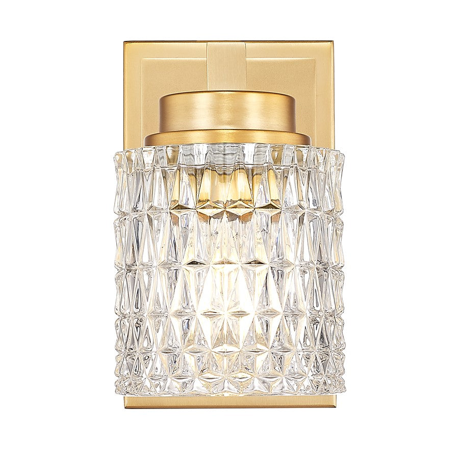 Z-Lite Jacqueline 1 Light Wall Sconce, Modern Gold/Clear Diamond