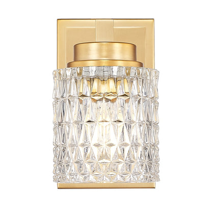 Z-Lite Jacqueline 1 Light Wall Sconce, Modern Gold/Clear Diamond