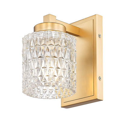 Z-Lite Jacqueline 1 Light Wall Sconce, Modern Gold/Clear Diamond