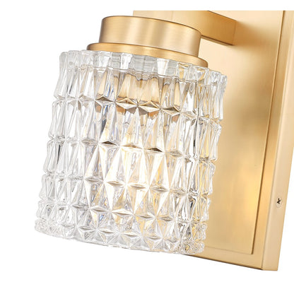 Z-Lite Jacqueline 1 Light Wall Sconce, Modern Gold/Clear Diamond