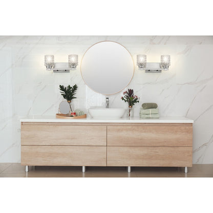 Z-Lite Jacqueline 2 Light Vanity, Brushed Nickel/Clear Diamond