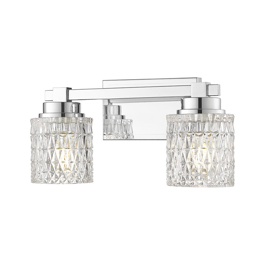 Z-Lite Jacqueline 2 Light Vanity, Chrome /Clear Diamond - 6101-2V-CH