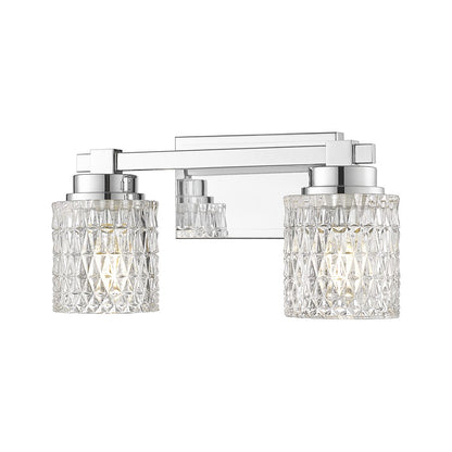 Z-Lite Jacqueline 2 Light Vanity, Chrome /Clear Diamond - 6101-2V-CH