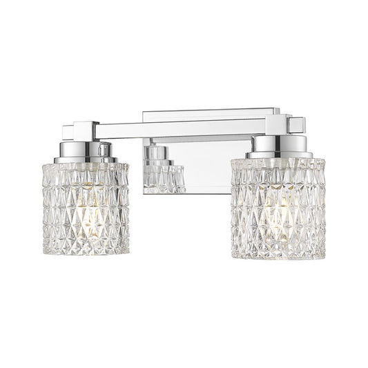 Z-Lite Jacqueline 2 Light Vanity, Chrome /Clear Diamond - 6101-2V-CH