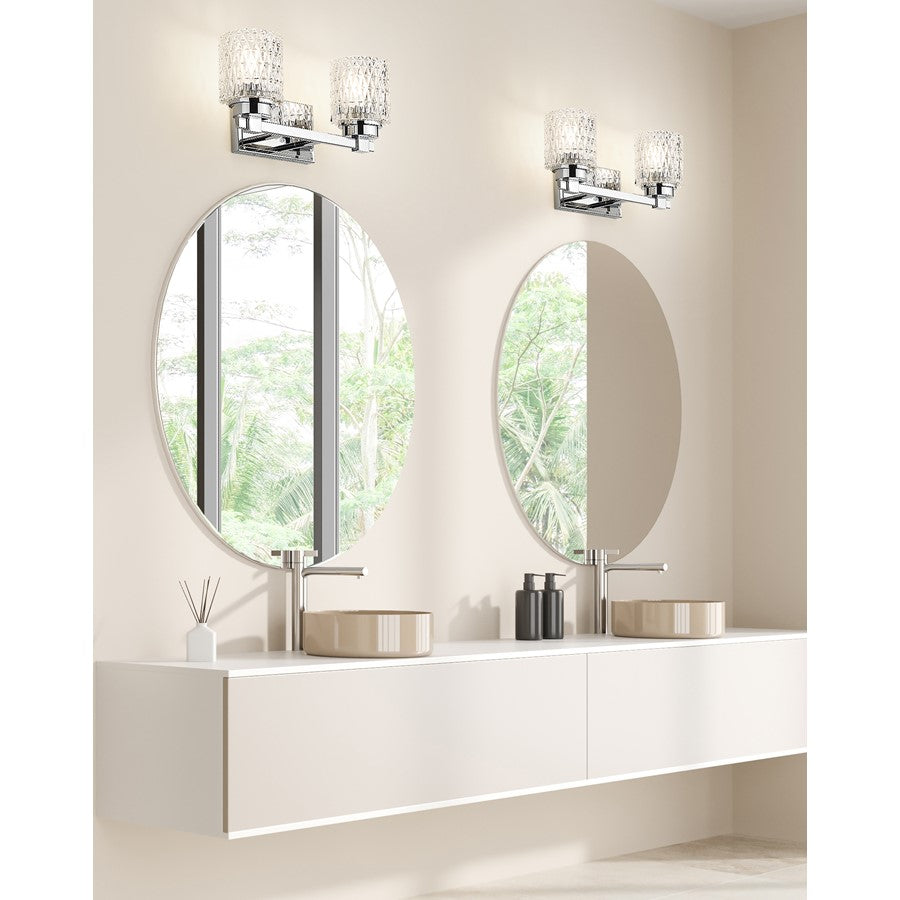 Z-Lite Jacqueline 2 Light Vanity, Chrome /Clear Diamond
