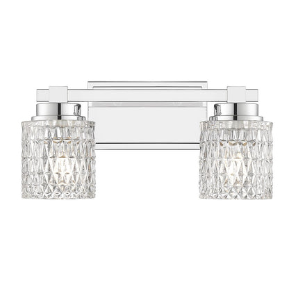 Z-Lite Jacqueline 2 Light Vanity, Chrome /Clear Diamond
