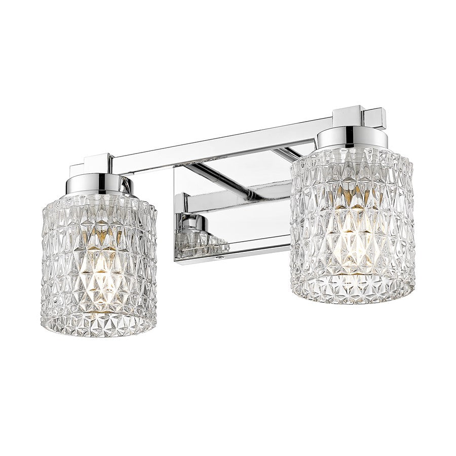 Z-Lite Jacqueline 2 Light Vanity, Chrome /Clear Diamond